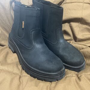 Clitenk Steel Toe Boots Waterproof, Slip On,  Non-Slip, Puncture-Proof, Size 9.5